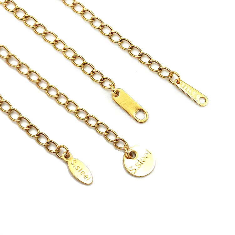 New Design Stainless Steel Gold Tail Tags can be customized DIY Handmade Jewelry Extension Chain Small Tags 4*10mm, Gold, steel
New Design Stainless Steel Gold Tail Tags can be customized DIY Handmade Jewelry Extension Chain Small Tags 4*10mm, Gold, steel