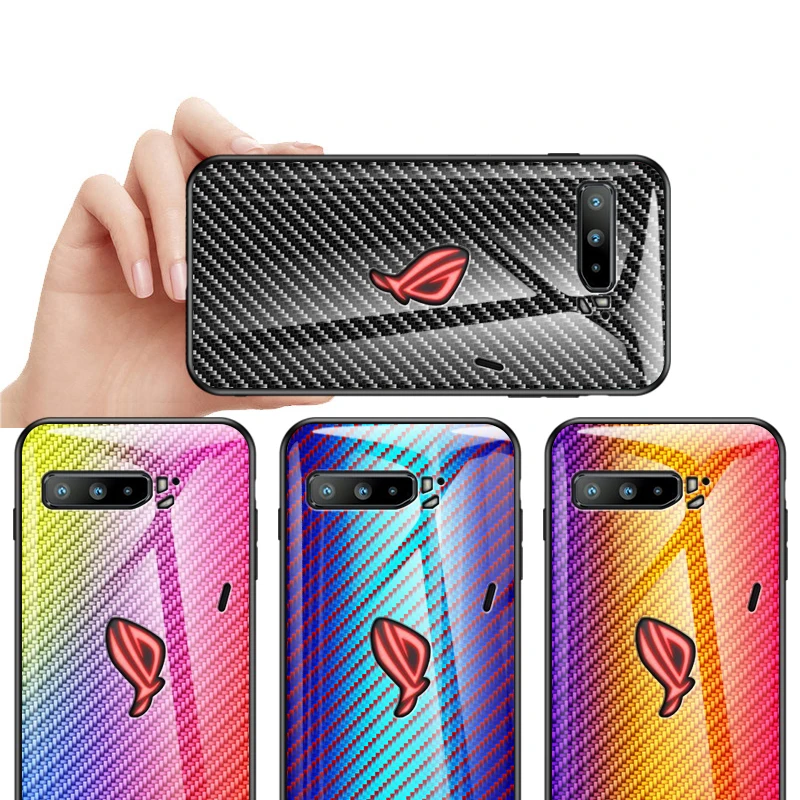 Colorful Carbon Fiber Tempered Glass Full Cover Mobile Phone Case For Asus Rog Phone 3 Rog3 ZB601KL ZS630KL
Colorful Carbon Fiber Tempered Glass Full Cover Mobile Phone Case For Asus Rog Phone 3 Rog3 ZB601KL ZS630KL
