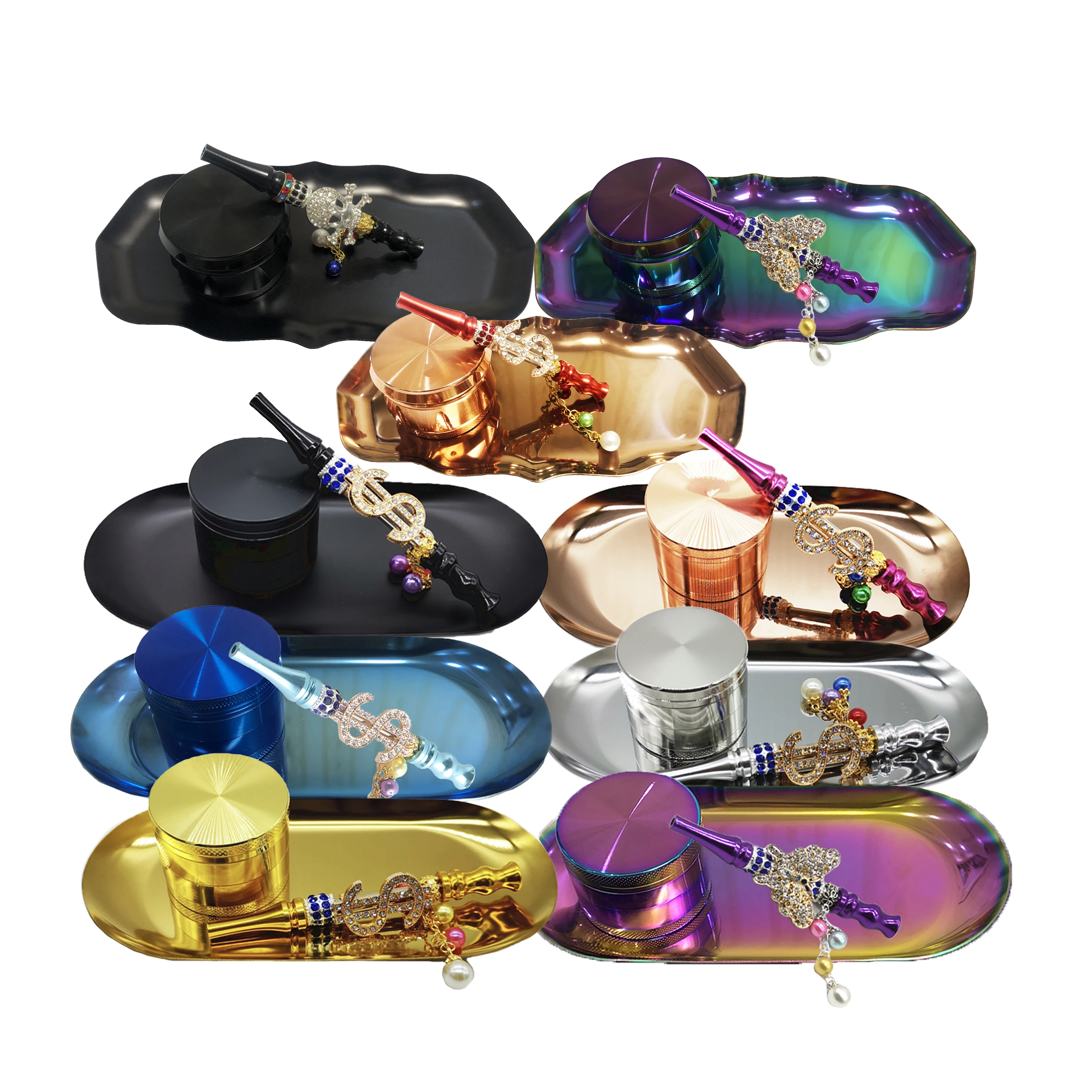 Hot Sale Smoke Tray Grinder Blunt Holder Set Rolling Smoking Accessories Metal Raws Paper Rolling Tray Set, Colorful
Hot Sale Smoke Tray Grinder Blunt Holder Set Rolling Smoking Accessories Metal Raws Paper Rolling Tray Set, Colorful
