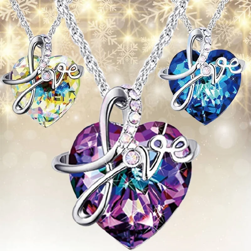 Amazon Hot Sale Austrian Crystal Necklace I Love You Heart Shaped Natural Amethyst Pendant
Amazon Hot Sale Austrian Crystal Necklace I Love You Heart Shaped Natural Amethyst Pendant