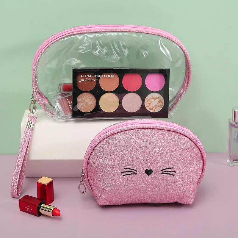 wholesale cute shiny pink 2 piece per set water proof clear travel transparent makeup bags cosmetic, Silver/gold/red/pink
wholesale cute shiny pink 2 piece per set water proof clear travel transparent makeup bags cosmetic, Silver/gold/red/pink