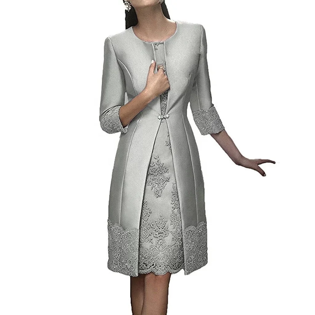 CR08 Pink Appliqued Woman Evening Gowns Knee Length Short Plus Size Mother of the Bride Dresses Suits with Jacket
CR08 Pink Appliqued Woman Evening Gowns Knee Length Short Plus Size Mother of the Bride Dresses Suits with Jacket