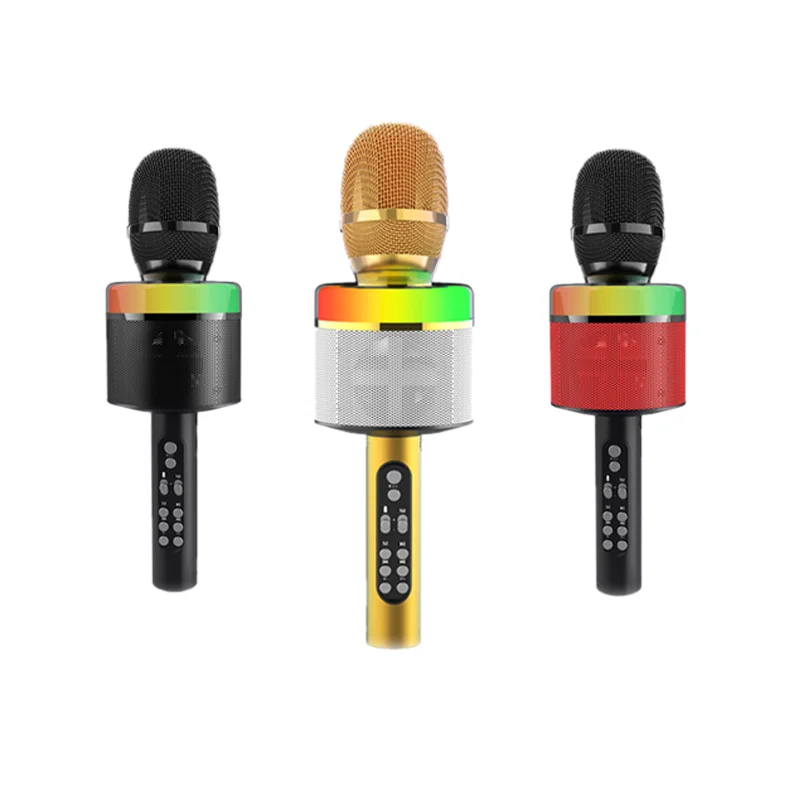 New S088 microphone wireless Blue tooth K song with colorful lights magic sound cross-border microphone, Black gold
New S088 microphone wireless Blue tooth K song with colorful lights magic sound cross-border microphone, Black gold