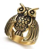 Owl Popular Hip-hop Man women Titanium Stainless Steel finger ring wholesale Punk Biker Retro Eagle Ring jewelry accessory