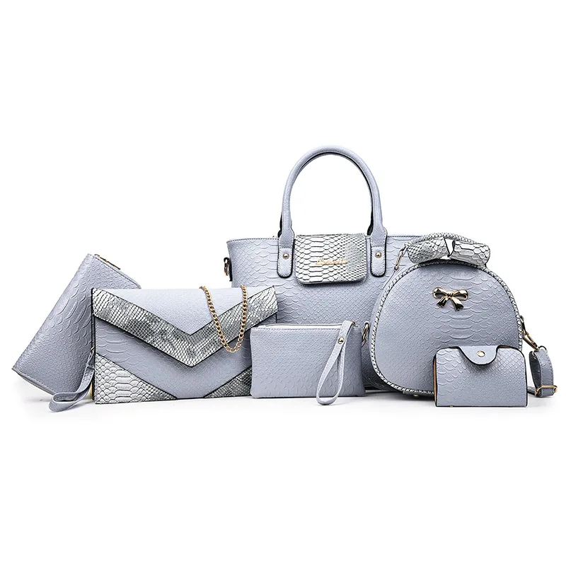 Women'S Bag 2020 European And American New 6Pcs Handbag Sets Ladies Snake Skin Hand Bags Shoulder Messenger Bag Sets 6 Piece, Purple,blue,black,pink,gray,white
Women'S Bag 2020 European And American New 6Pcs Handbag Sets Ladies Snake Skin Hand Bags Shoulder Messenger Bag Sets 6 Piece, Purple,blue,black,pink,gray,white