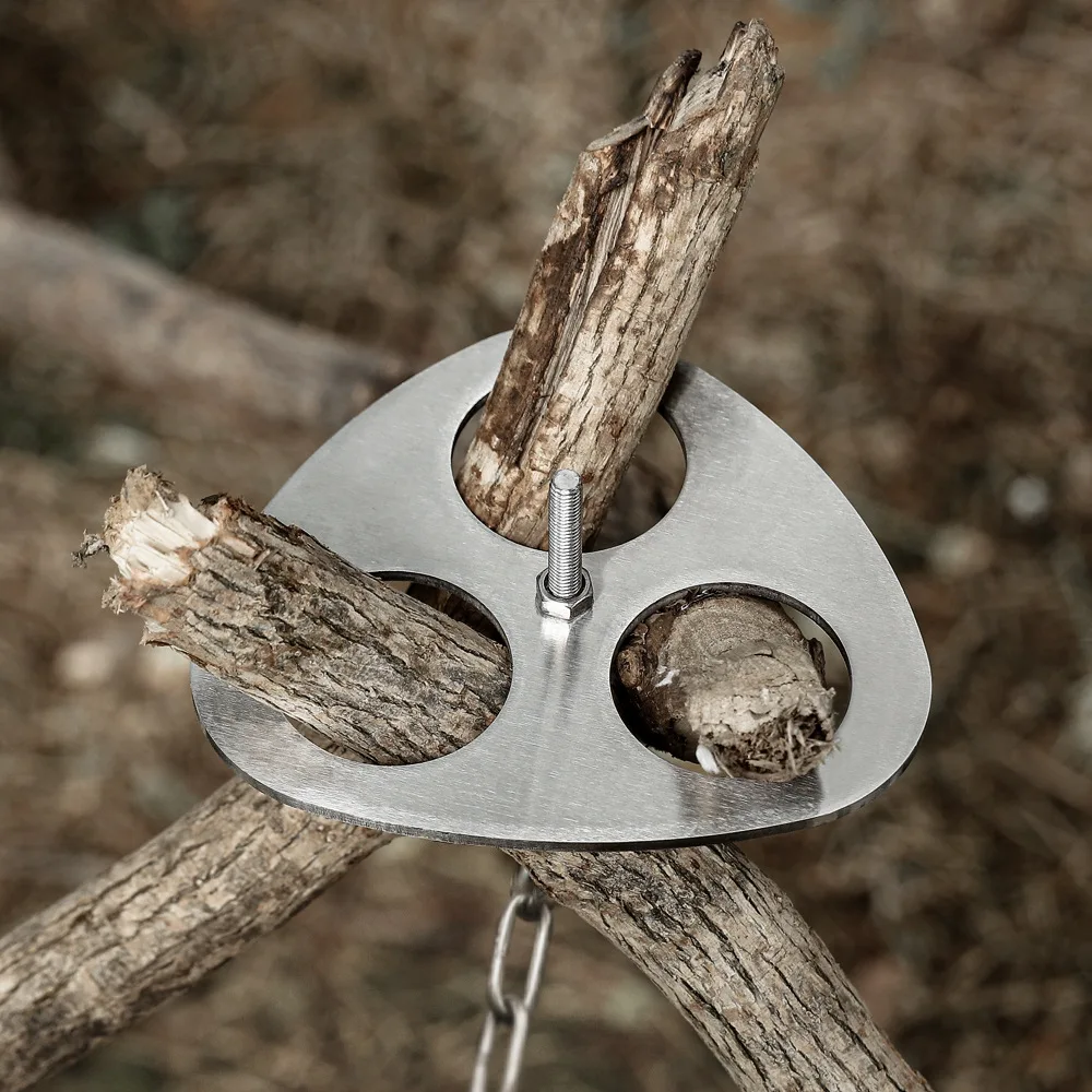 Portable Outdoor Pot Hanger Triangle Foot Bracket Camping Supplies Campfire Stainless Steel Tripod with Chain and Hook
Portable Outdoor Pot Hanger Triangle Foot Bracket Camping Supplies Campfire Stainless Steel Tripod with Chain and Hook