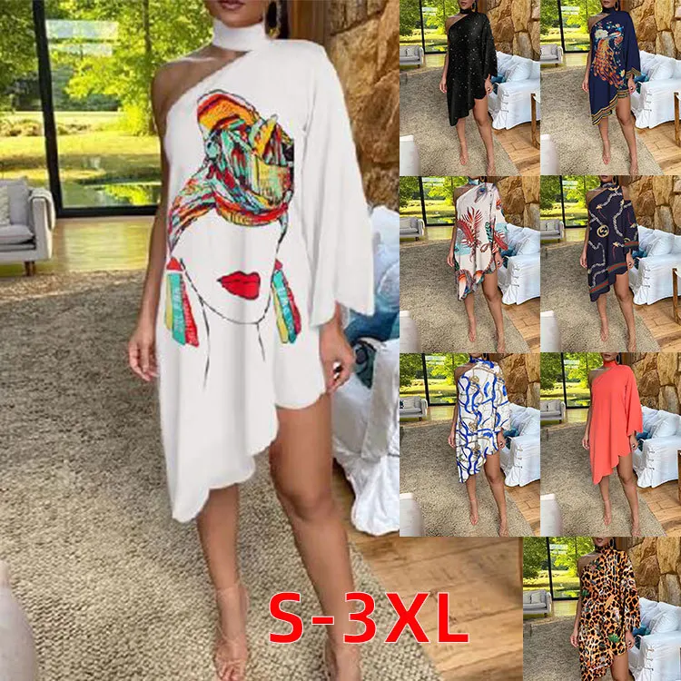 2021 Vintage Women's Irregular dress sexy Halter one shoulder club party Dress elegant Long Sleeve Ruffled Beach Dress Vestido
2021 Vintage Women's Irregular dress sexy Halter one shoulder club party Dress elegant Long Sleeve Ruffled Beach Dress Vestido