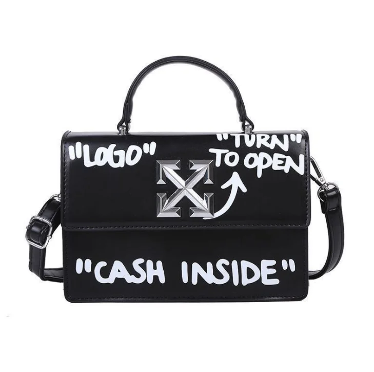Graffiti letter personalized arrow small square bag 2021 summer new leisure portable fashion single shoulder bag, Customizable
Graffiti letter personalized arrow small square bag 2021 summer new leisure portable fashion single shoulder bag, Customizable