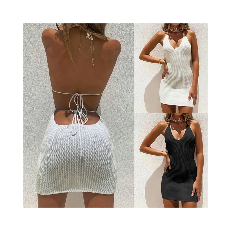 Wholesale cheap summer sexy club wear women clothing sexy dresses 2021 knit halter dress
Wholesale cheap summer sexy club wear women clothing sexy dresses 2021 knit halter dress