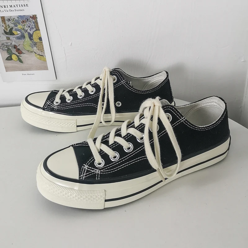 New Fashion Men Vulcanize Shoes Outdoor Walking Canvas Shoes Black White Sneakers, As photo
New Fashion Men Vulcanize Shoes Outdoor Walking Canvas Shoes Black White Sneakers, As photo