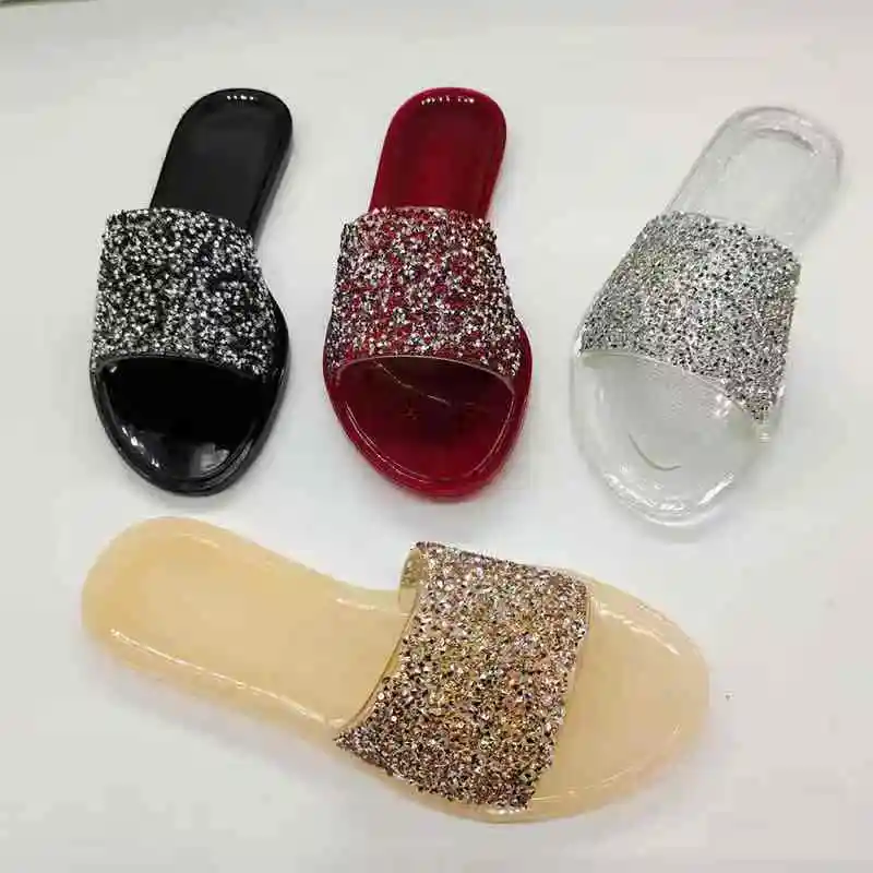 Summer 2021 factory wholesale cheap rhinestones slippers slip on flat jelly shoes for indoor&outdoor footwear, As picture
Summer 2021 factory wholesale cheap rhinestones slippers slip on flat jelly shoes for indoor&outdoor footwear, As picture