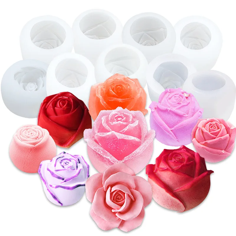 

Best Valentine's Day Gifts 3D Rose Flower Silicone Chocolate Cake Mold DIY Craft Resin Mold Handmade Soap and Candle Molds, Translucent