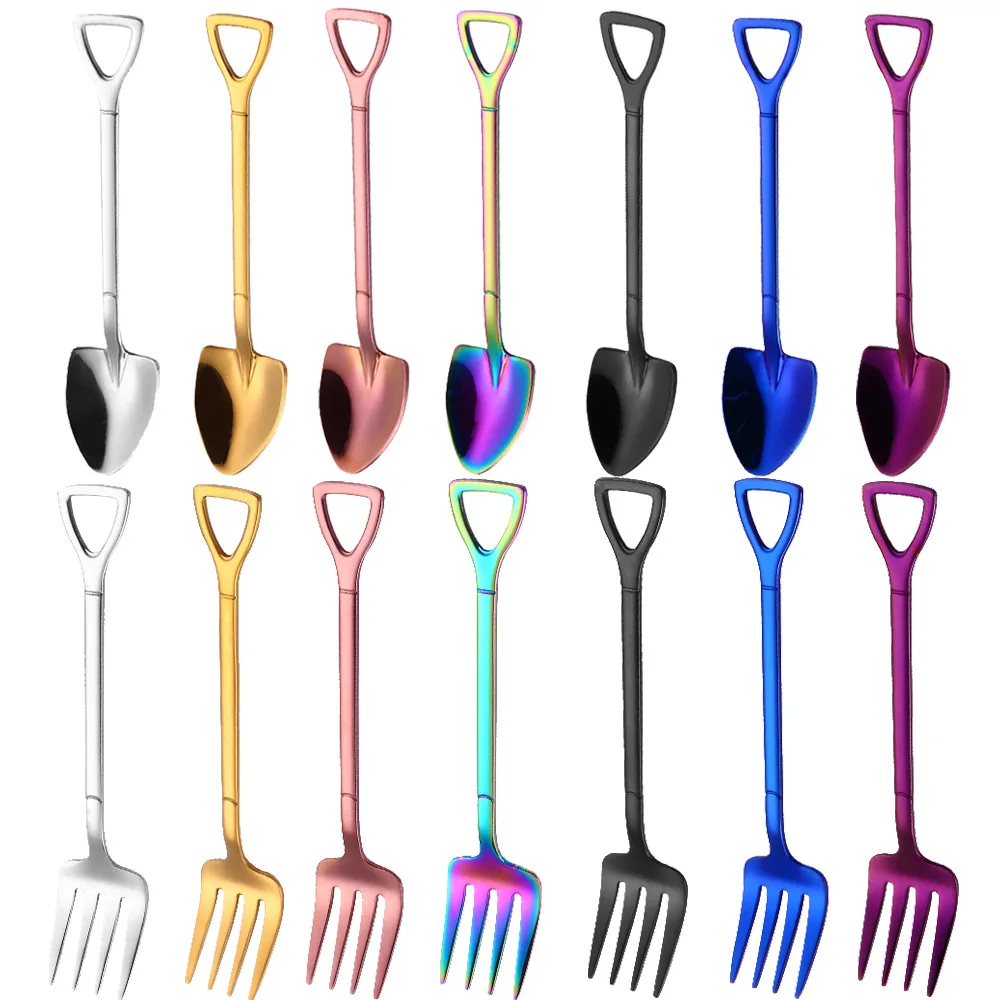 Food grade creative 304 stainless steel dessert ice cream spoon fruit fork, As pictures
Food grade creative 304 stainless steel dessert ice cream spoon fruit fork, As pictures