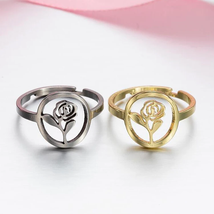 ZHIYI Hot Sale Fashon Gold SIlver Plated Charm Hollow Out Rose Flower Stainless Steel Women Open Adjustable Rings, Color plated as shown
ZHIYI Hot Sale Fashon Gold SIlver Plated Charm Hollow Out Rose Flower Stainless Steel Women Open Adjustable Rings, Color plated as shown