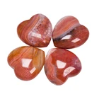 Hot Sale Beautiful Polished Natural Black Banded Red Agate jasper Stone Heart