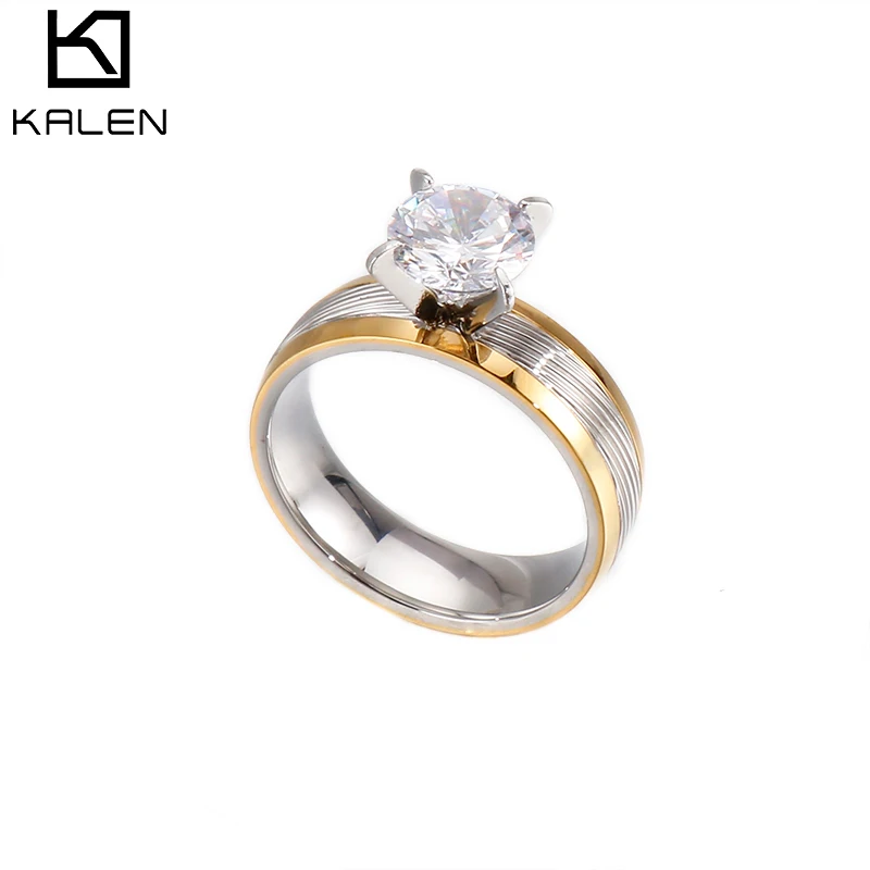 European And American Exaggerated Style Stainless Steel Gold-plated Zircon Four Claw Couple Stripe Pair Ring
European And American Exaggerated Style Stainless Steel Gold-plated Zircon Four Claw Couple Stripe Pair Ring