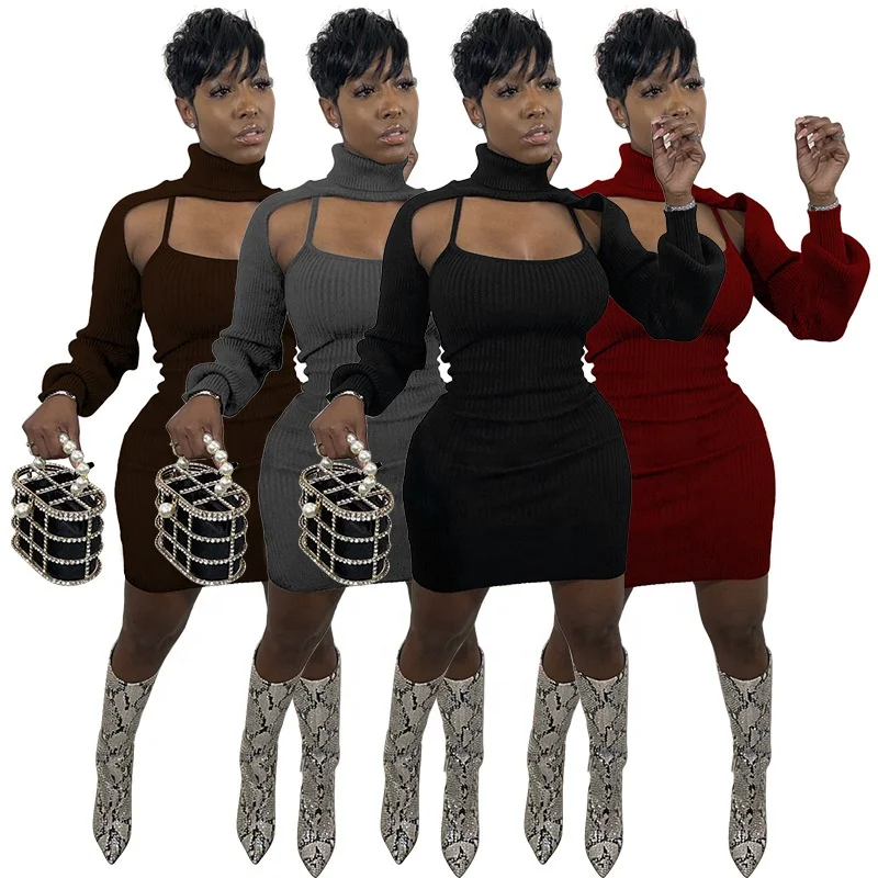 YS-K9960 Ladies mini solid color elegant 2021 fall dresses long sleeve fashionable tops knit sweater dress for women, As picture shows or customized color
YS-K9960 Ladies mini solid color elegant 2021 fall dresses long sleeve fashionable tops knit sweater dress for women, As picture shows or customized color