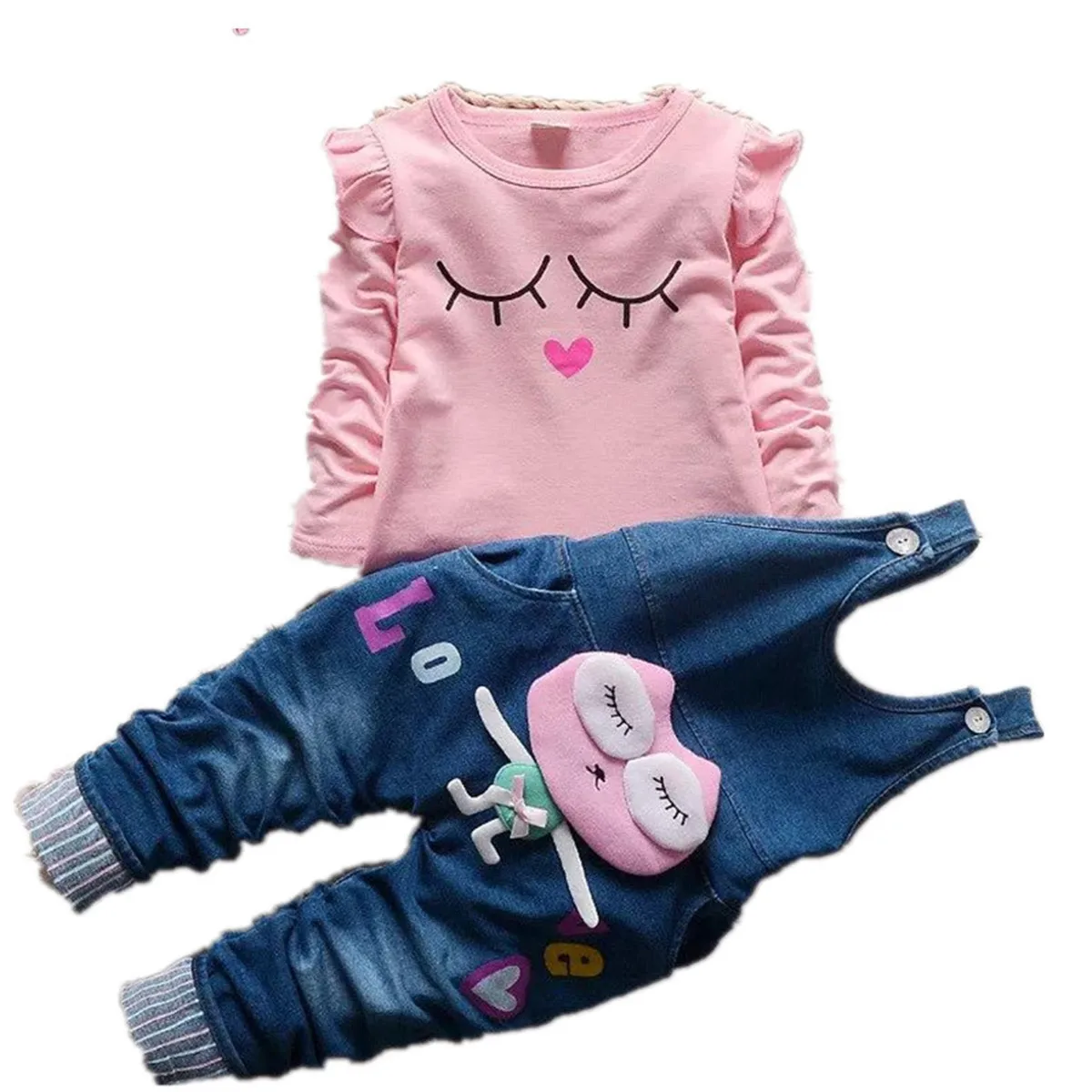 Wholesale Slimming Fashion Casual Comfortable Cute Cartoon Long Sleeve T-shirt Denim Pants Children Little Girl Clothes
Wholesale Slimming Fashion Casual Comfortable Cute Cartoon Long Sleeve T-shirt Denim Pants Children Little Girl Clothes