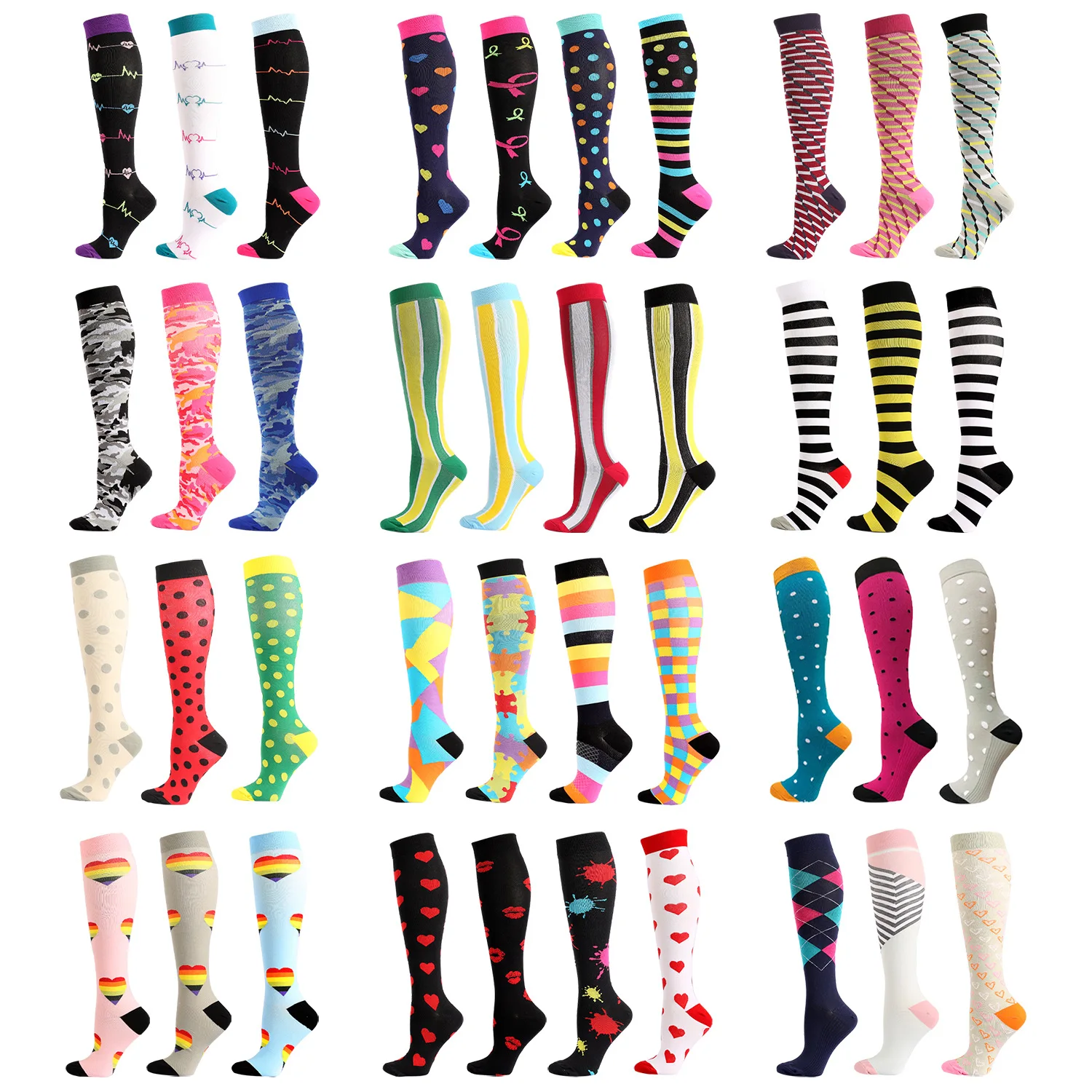 Men and women long tube multi-color cartoon style pressure socks breathable sports outdoor compression socks
Men and women long tube multi-color cartoon style pressure socks breathable sports outdoor compression socks
