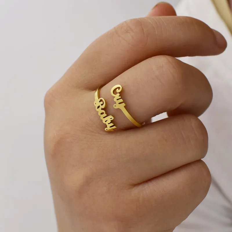 Titanium Steel Words Rings Custom Name Simple Design Ring Adjustable Stainless Steel Letter Cry Baby Ring For Girls, As picture show
Titanium Steel Words Rings Custom Name Simple Design Ring Adjustable Stainless Steel Letter Cry Baby Ring For Girls, As picture show