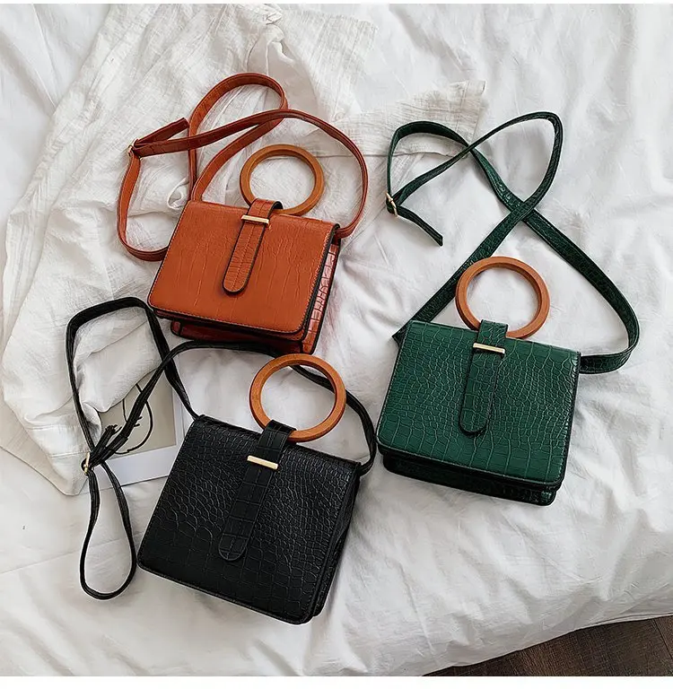 Classic High Quality Leather Alligator Pattern Wooden Handle Women Handbag Shoulder Bag, As picture
Classic High Quality Leather Alligator Pattern Wooden Handle Women Handbag Shoulder Bag, As picture