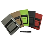 A4 A5 A6 custom PU leather planner diary ruled notebook with phone pockets