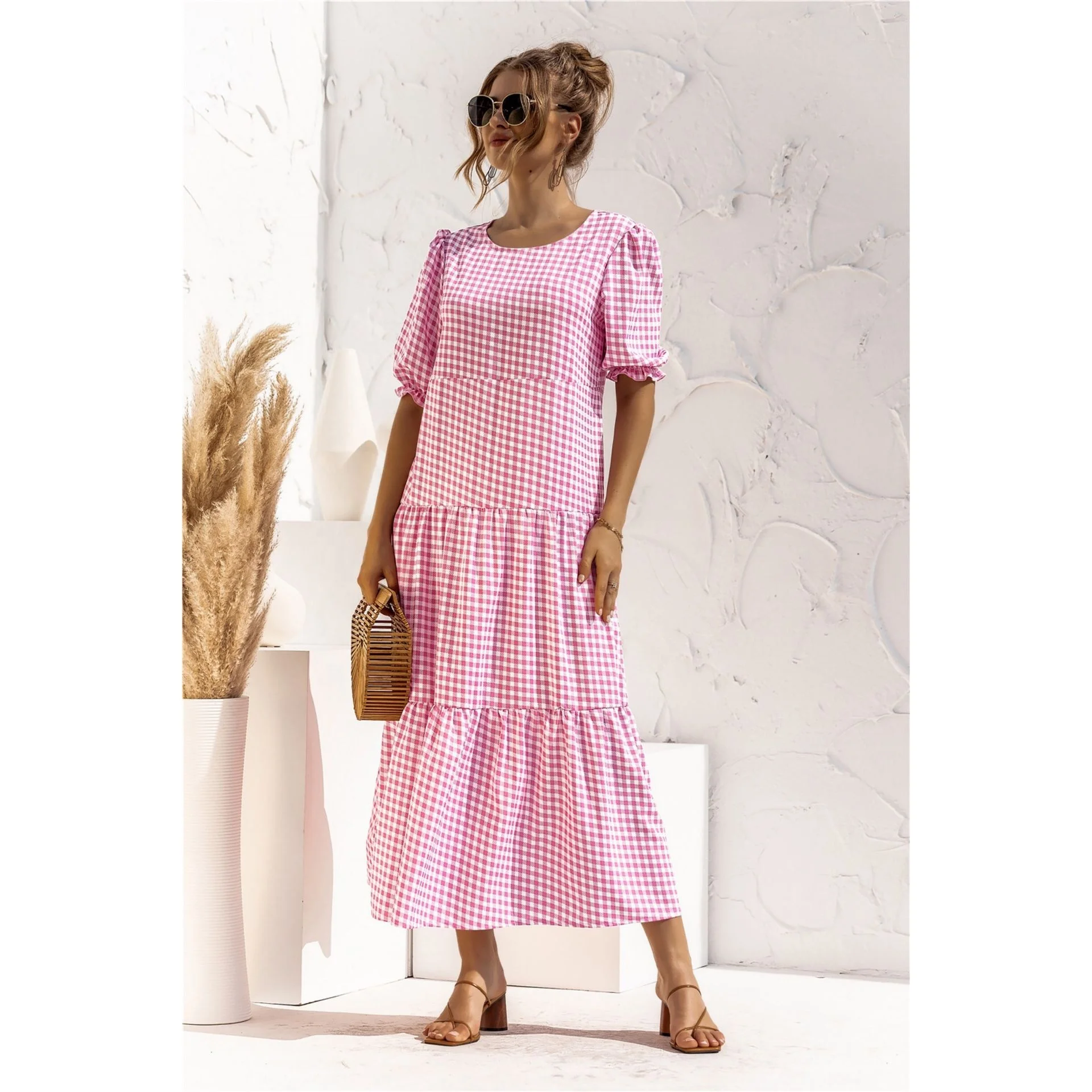 Free Shipping T319 dress 2021 Long Plaid Dress Women Elegant Long Checkered Dots Maxi Dress Ladies Short Sleeve Loose Robe
Free Shipping T319 dress 2021 Long Plaid Dress Women Elegant Long Checkered Dots Maxi Dress Ladies Short Sleeve Loose Robe