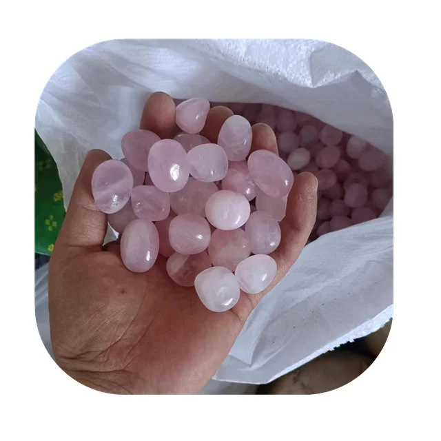 

New arrivals 15-30mm crystals healing stones bulk gemstone natur pink rose quartz tumbled stones for sale