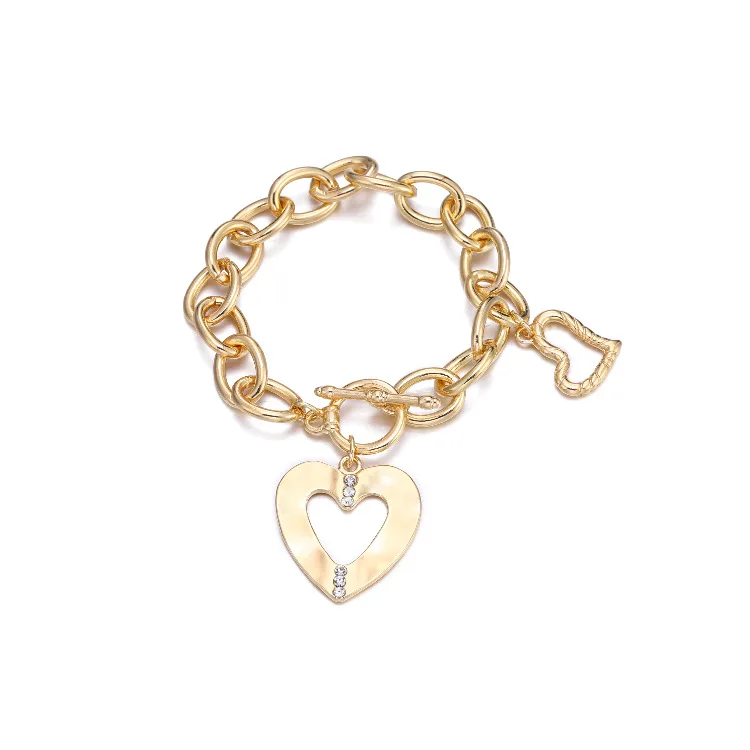Gold Color Love Heart Pendant Bracelets for Women Fashion Rhinestone Link Chain Charm Bracelets Jewelry Couple Gifts
Gold Color Love Heart Pendant Bracelets for Women Fashion Rhinestone Link Chain Charm Bracelets Jewelry Couple Gifts
