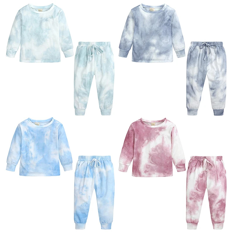 Fashionable tie dye clothes sets children girls long sleeve clothing kids pajamas set, As picture
Fashionable tie dye clothes sets children girls long sleeve clothing kids pajamas set, As picture
