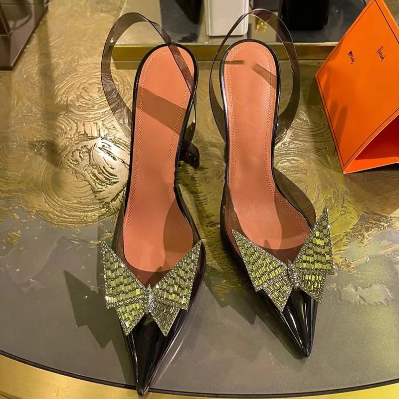 Factory custom crystal high heels women's spring 2021 rhinestone bow pointed toe transparent stiletto sandals, Picture
Factory custom crystal high heels women's spring 2021 rhinestone bow pointed toe transparent stiletto sandals, Picture