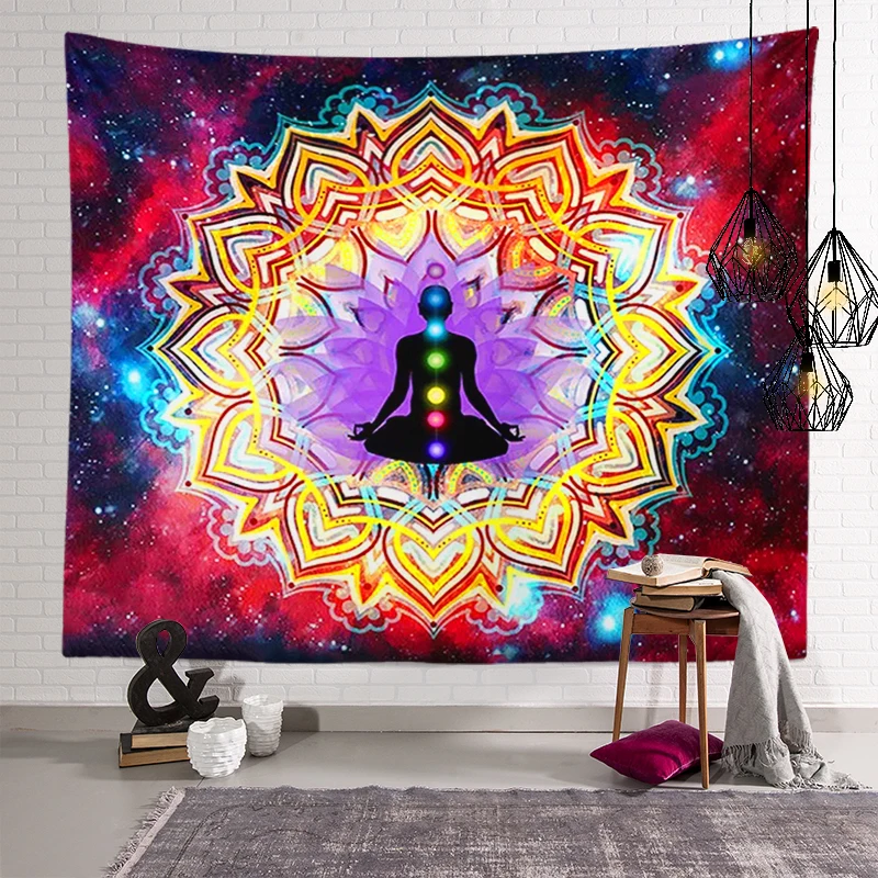 New yoga meditation background cloth sofa wall decor bedside manufacturers wholesale chakra religious wall hanging tapestry
New yoga meditation background cloth sofa wall decor bedside manufacturers wholesale chakra religious wall hanging tapestry