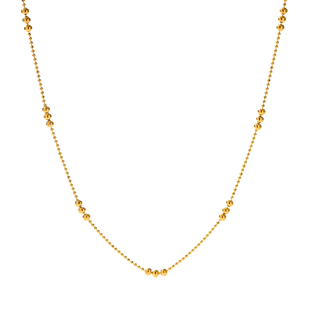 Waterproof 18K Gold Plated Stainless Steel Jewelry Charm Bead Chain Choker Necklace for Girls
Waterproof 18K Gold Plated Stainless Steel Jewelry Charm Bead Chain Choker Necklace for Girls
