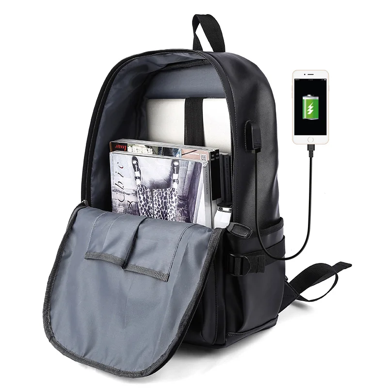New Fashion Leisure PU Leather Backpack Waterproof Student USB Charge Bags School Backpack For Men
New Fashion Leisure PU Leather Backpack Waterproof Student USB Charge Bags School Backpack For Men