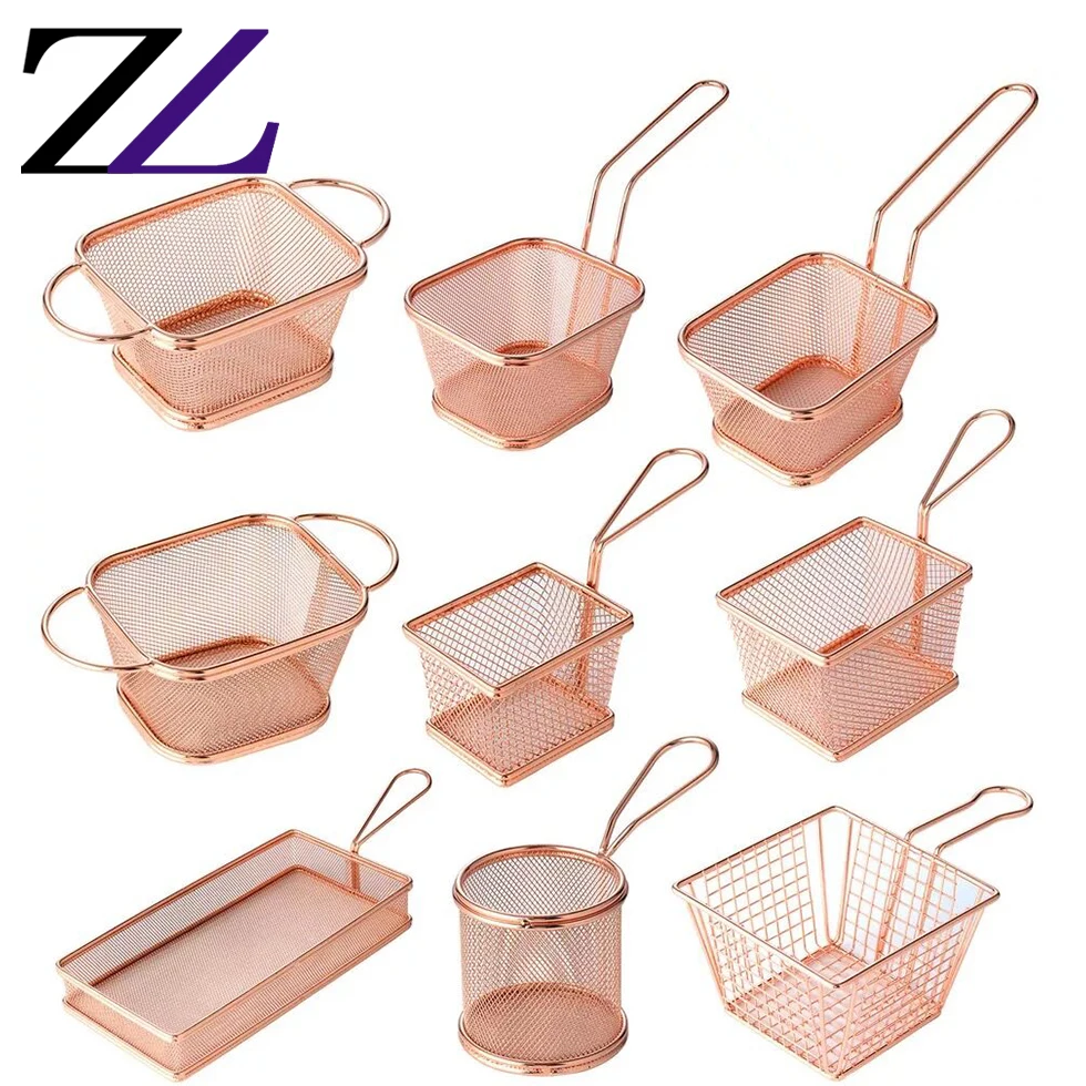 chips mini baskets fruit decorative metal basket for fast food