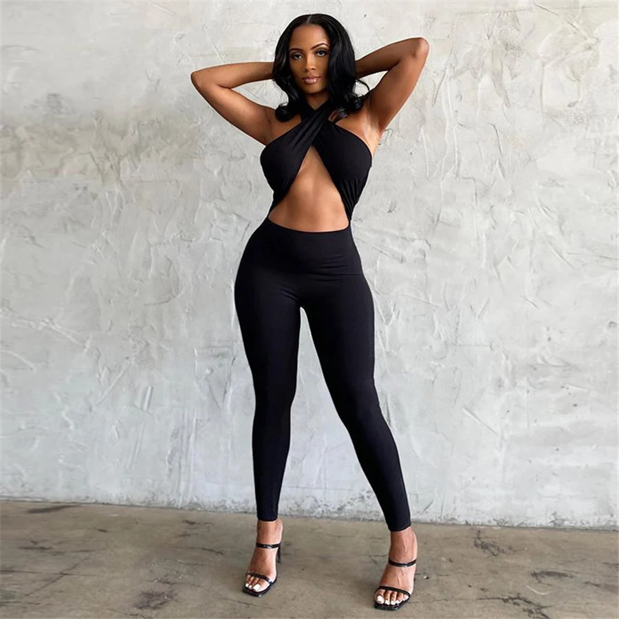 2021 Summer Stretch Halter Jumpsuit Sporty Active Casual Skinny Solid Backless Women Jumpsuits
2021 Summer Stretch Halter Jumpsuit Sporty Active Casual Skinny Solid Backless Women Jumpsuits