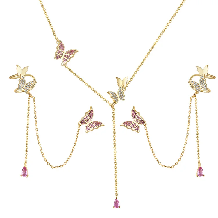 RINNTIN SE340 Designer 925 sterling silver jewelry 14k gold chain tassel zircon butterfly necklace and earrings sets women
RINNTIN SE340 Designer 925 sterling silver jewelry 14k gold chain tassel zircon butterfly necklace and earrings sets women