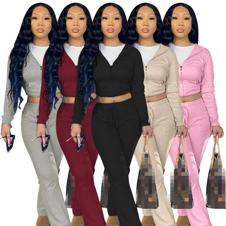 2021 New Arrivals Solid Zipper Hoodie 2 Piece Set Drawstring Wide Leg Pants Suit Women Sport Sweatsuit
2021 New Arrivals Solid Zipper Hoodie 2 Piece Set Drawstring Wide Leg Pants Suit Women Sport Sweatsuit
