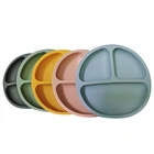 Wholesale Eco-Friendly Baby Silicone Round Shape Feeding Plate For Dinner