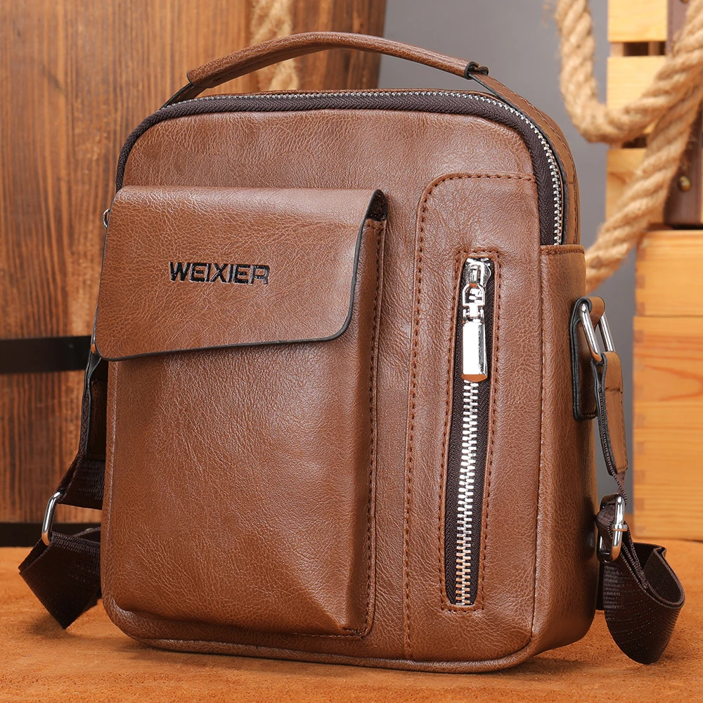 Business Fashion Men's Messenger Bag Trendy Wallet Crossbody Bags Leather Shoulder Messenger Bag for Man, Black/brown/coffee
Business Fashion Men's Messenger Bag Trendy Wallet Crossbody Bags Leather Shoulder Messenger Bag for Man, Black/brown/coffee