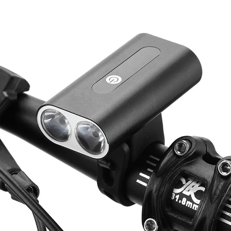 600LM Super Bright Bicycle Light 2*T6 LED Bike Front Light USB Rechargeable MTB Head Lamp 1500mAh Waterproof Cycling Headlight, Black 
600LM Super Bright Bicycle Light 2*T6 LED Bike Front Light USB Rechargeable MTB Head Lamp 1500mAh Waterproof Cycling Headlight, Black