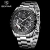 Hot sale benyar 5120 new fashion 30M waterproof chronograph wrist quartz men's watches with stainless steel band