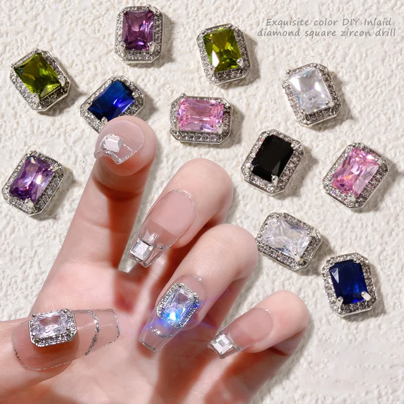 Elegant Luxury Nail Charms Sparkle AAA Zircon Diamond Square Zircon Drill Nail Arts Finger Nail Sticker Jewelry for Women Beauty, Colorful
Elegant Luxury Nail Charms Sparkle AAA Zircon Diamond Square Zircon Drill Nail Arts Finger Nail Sticker Jewelry for Women Beauty, Colorful