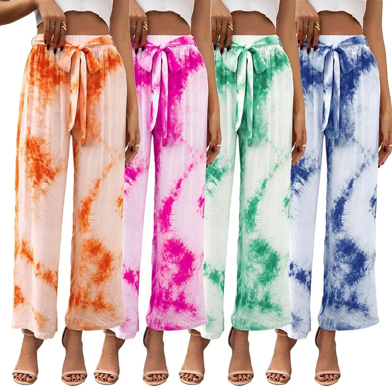 2022 Clothing Women's Belted Tie Dye Baggy Wide Leg Flare Hippie Pants Trousers Loose Printed Boho Pajamas Pants For Women, Customized colors
2022 Clothing Women's Belted Tie Dye Baggy Wide Leg Flare Hippie Pants Trousers Loose Printed Boho Pajamas Pants For Women, Customized colors