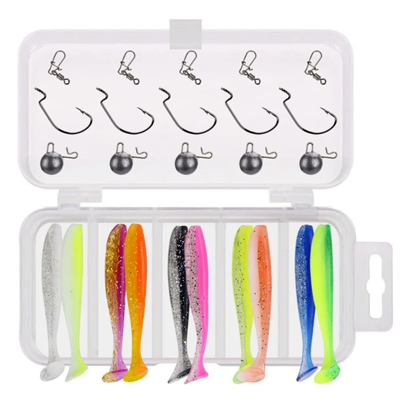 2021 New Lifelike Fishing Lures Kit with Jig Heads Fishing Bait Worm Soft Bait Soft Plastic Tube Hook
2021 New Lifelike Fishing Lures Kit with Jig Heads Fishing Bait Worm Soft Bait Soft Plastic Tube Hook