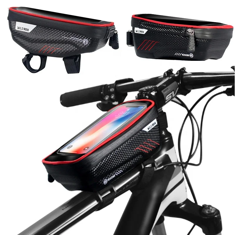 WILD MAN Bicycle Front Tube Frame Bag Road Mountain Bike Bag Compression Shock Absorption Large Space Bicycle Bags, Black 
WILD MAN Bicycle Front Tube Frame Bag Road Mountain Bike Bag Compression Shock Absorption Large Space Bicycle Bags, Black