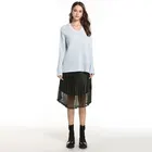 Factory OEM/ODM direct sale v-neck computer knitted type fashion thin ladies knitted pullovers sweater