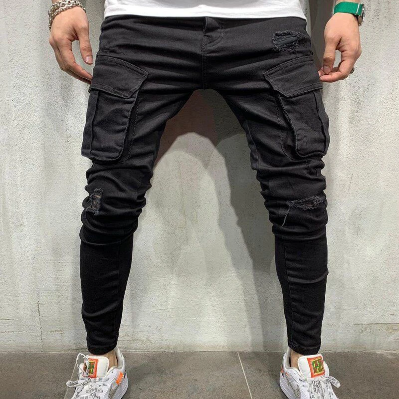 TG032 Casual street wear cargo pants solid ripped denim trousers plus size men jean pant, Picture
TG032 Casual street wear cargo pants solid ripped denim trousers plus size men jean pant, Picture