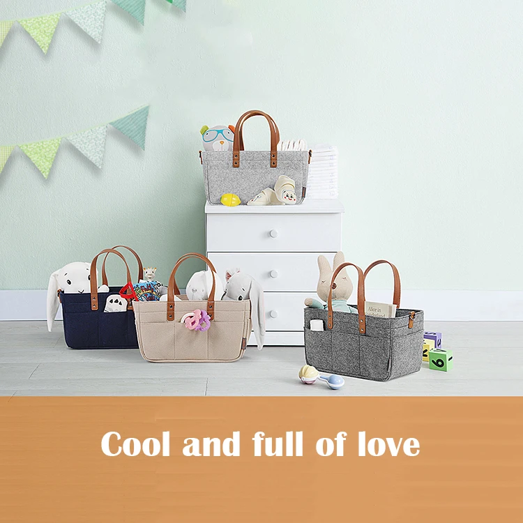 wholesale baby shower gift basket felt baby nursery diaper caddy