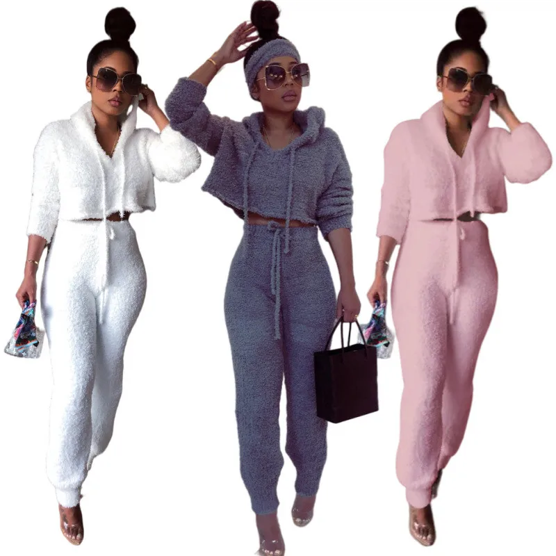 2021 Custom LOGO designer fleece 2 piece sets winter ladies Solid color lounge wear two piece sweat sets, Picture color
2021 Custom LOGO designer fleece 2 piece sets winter ladies Solid color lounge wear two piece sweat sets, Picture color